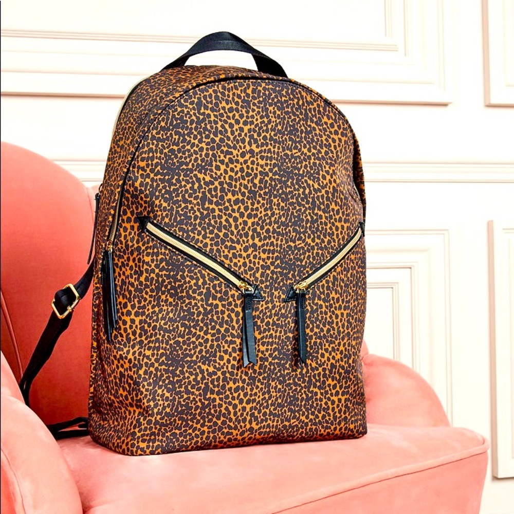 Stella & Dot Lady Boss Backpack leopard print
